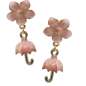 Preview: Enamel earrings with pink umbrella